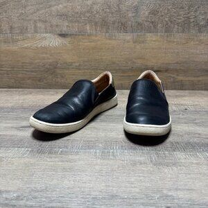 Ugg Cas Black Leather Slip On Sneaker Shoes Women's Size 9